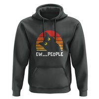 Funny Black Cat Hoodie Eww People Vintage Retro Kitten - Wonder Print Shop