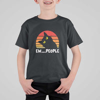 Funny Black Cat T Shirt For Kid Eww People Vintage Retro Kitten - Wonder Print Shop