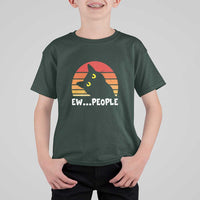 Funny Black Cat T Shirt For Kid Eww People Vintage Retro Kitten - Wonder Print Shop