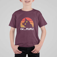 Funny Black Cat T Shirt For Kid Eww People Vintage Retro Kitten - Wonder Print Shop