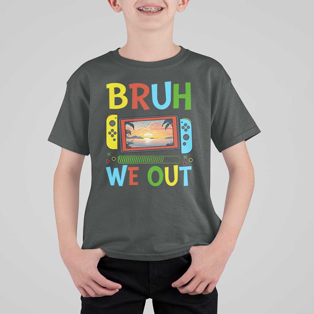 Summer Vacation T Shirt For Kid Bruh We Out Game Console Happy Last Day Of School - Wonder Print Shop
