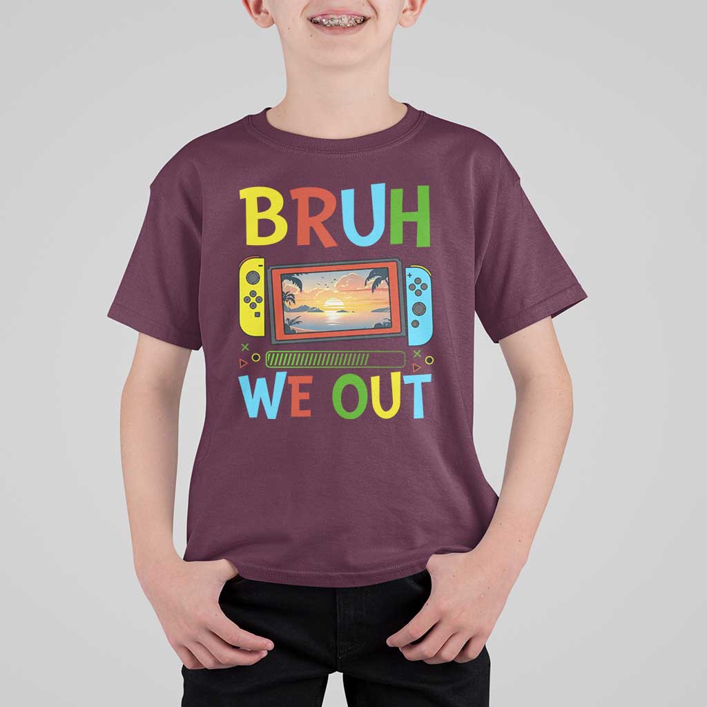 Summer Vacation T Shirt For Kid Bruh We Out Game Console Happy Last Day Of School - Wonder Print Shop