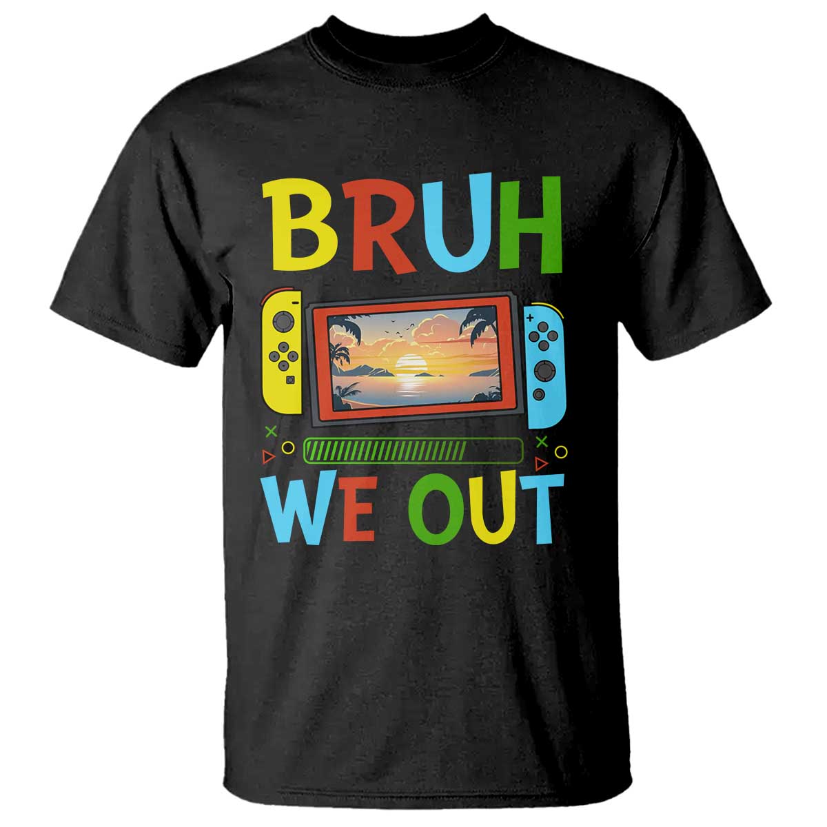 Summer Vacation T Shirt Bruh We Out Game Console Happy Last Day Of School - Wonder Print Shop