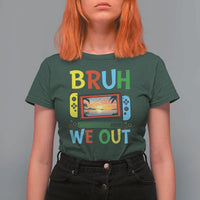 Summer Vacation T Shirt For Women Bruh We Out Game Console Happy Last Day Of School - Wonder Print Shop
