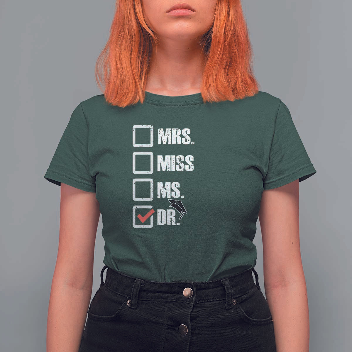 Funny Doctorate Graduation T Shirt For Women Mrs Miss Miss Dr EdD Doctor of Education - Wonder Print Shop