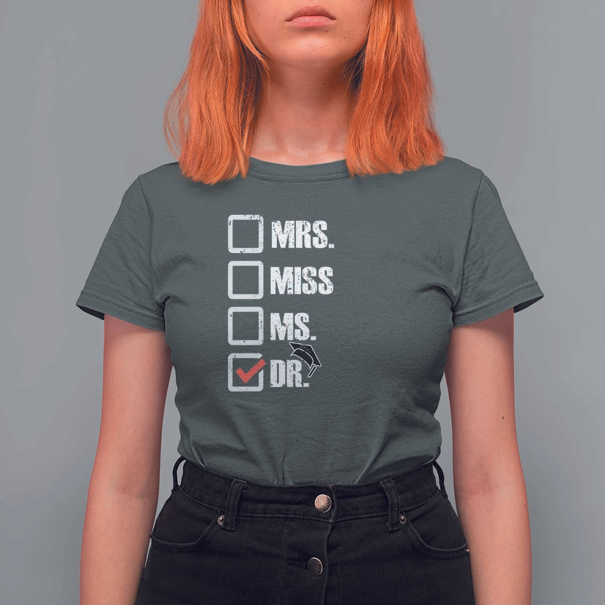 Funny Doctorate Graduation T Shirt For Women Mrs Miss Miss Dr EdD Doctor of Education - Wonder Print Shop