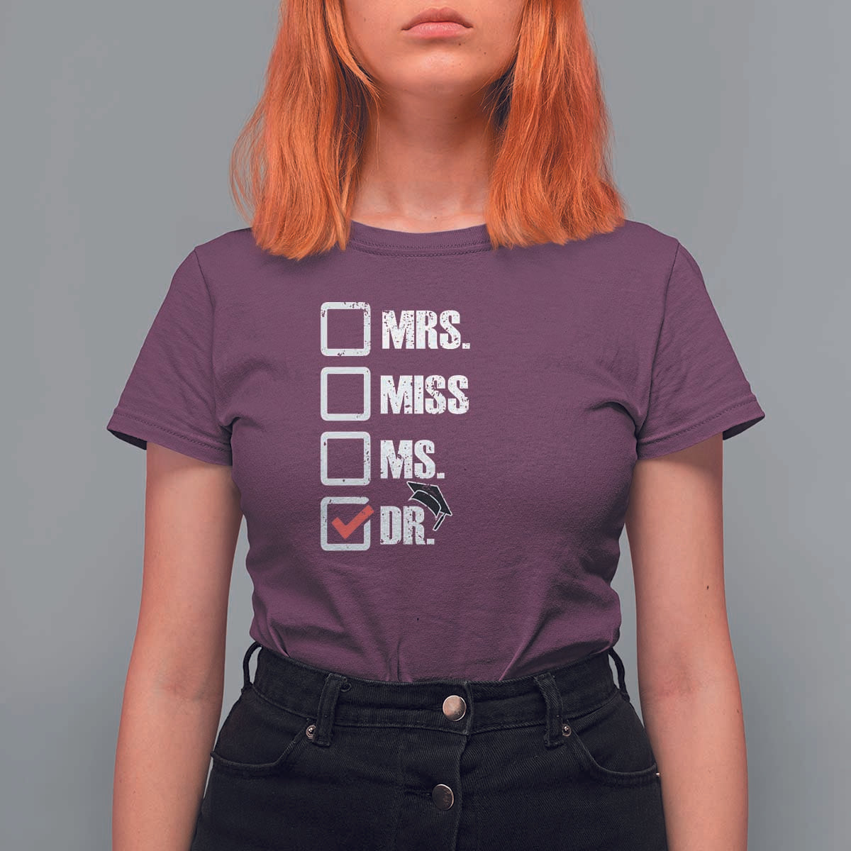 Funny Doctorate Graduation T Shirt For Women Mrs Miss Miss Dr EdD Doctor of Education - Wonder Print Shop