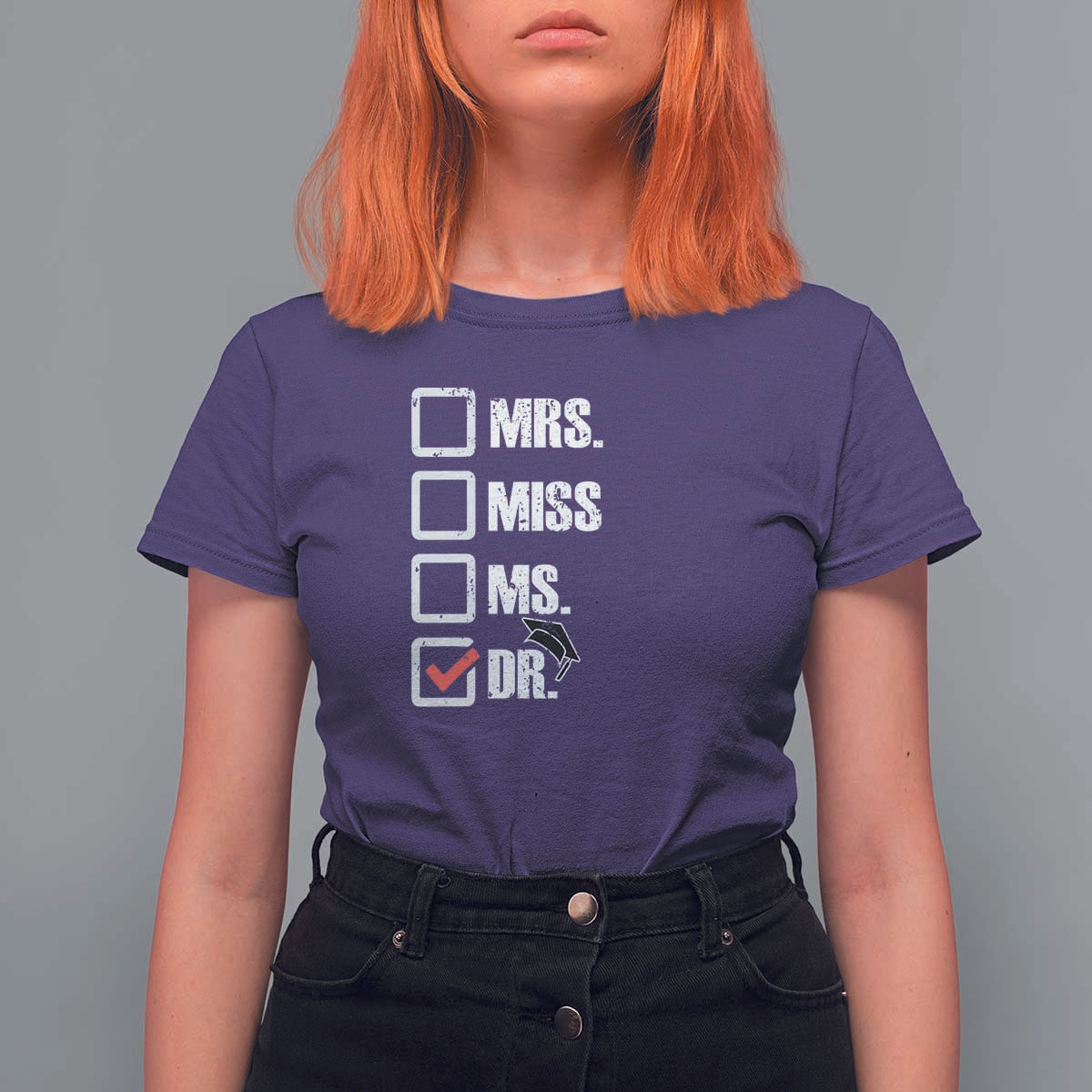 Funny Doctorate Graduation T Shirt For Women Mrs Miss Miss Dr EdD Doctor of Education - Wonder Print Shop
