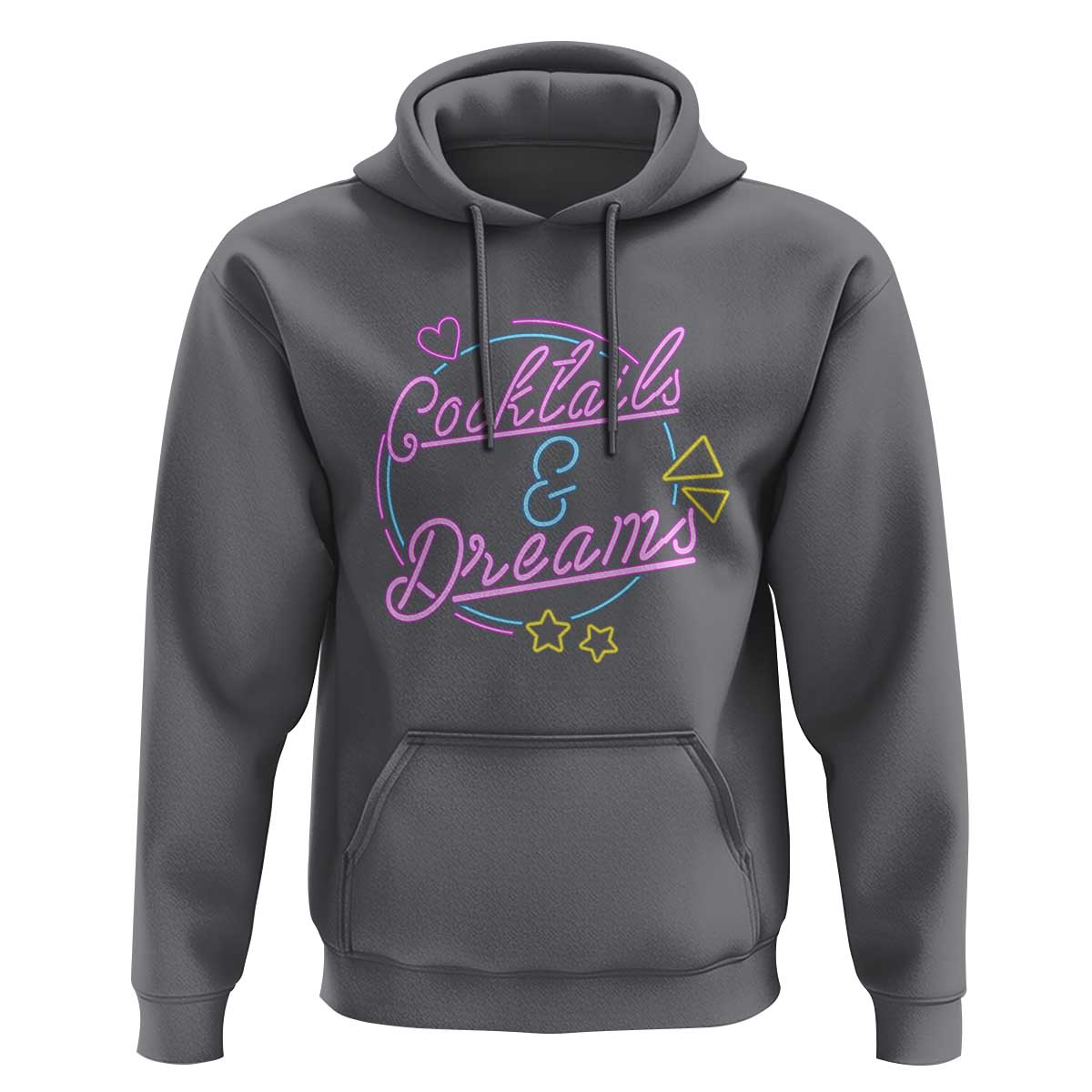 80s Vintage Style Hoodie Cocktails And Dreams Neon Sign Summer Vibe - Wonder Print Shop