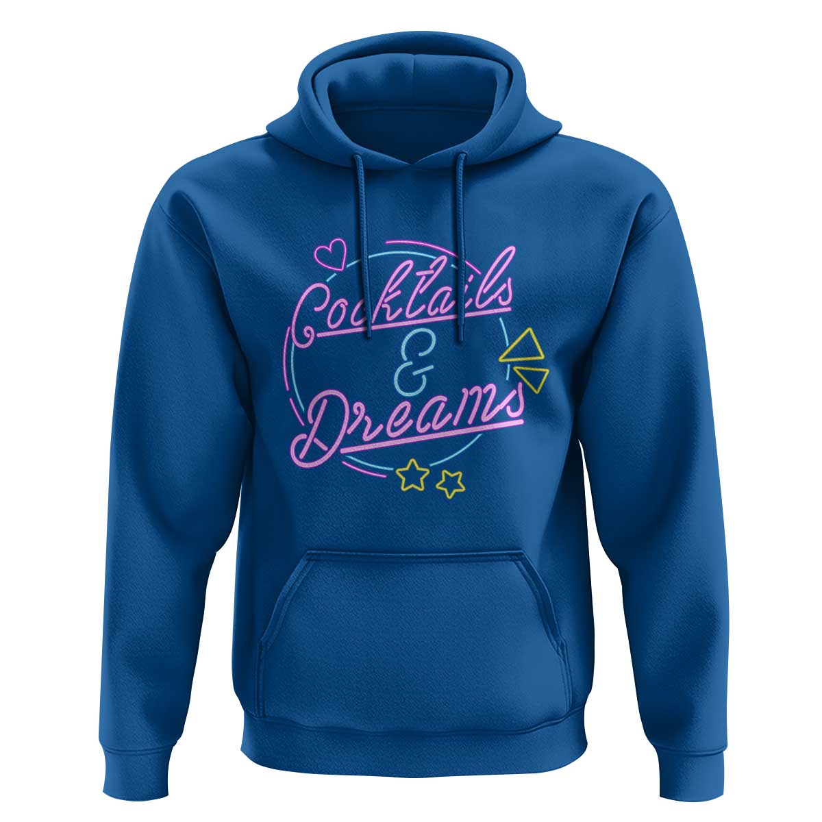 80s Vintage Style Hoodie Cocktails And Dreams Neon Sign Summer Vibe - Wonder Print Shop