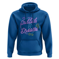 80s Vintage Style Hoodie Cocktails And Dreams Neon Sign Summer Vibe - Wonder Print Shop