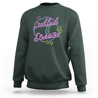 80s Vintage Style Sweatshirt Cocktails And Dreams Neon Sign Summer Vibe - Wonder Print Shop