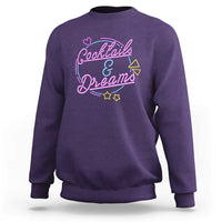 80s Vintage Style Sweatshirt Cocktails And Dreams Neon Sign Summer Vibe - Wonder Print Shop