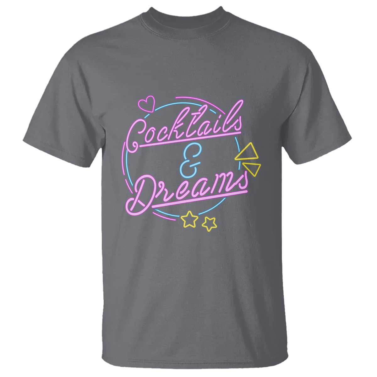 80s Vintage Style T Shirt Cocktails And Dreams Neon Sign Summer Vibe - Wonder Print Shop