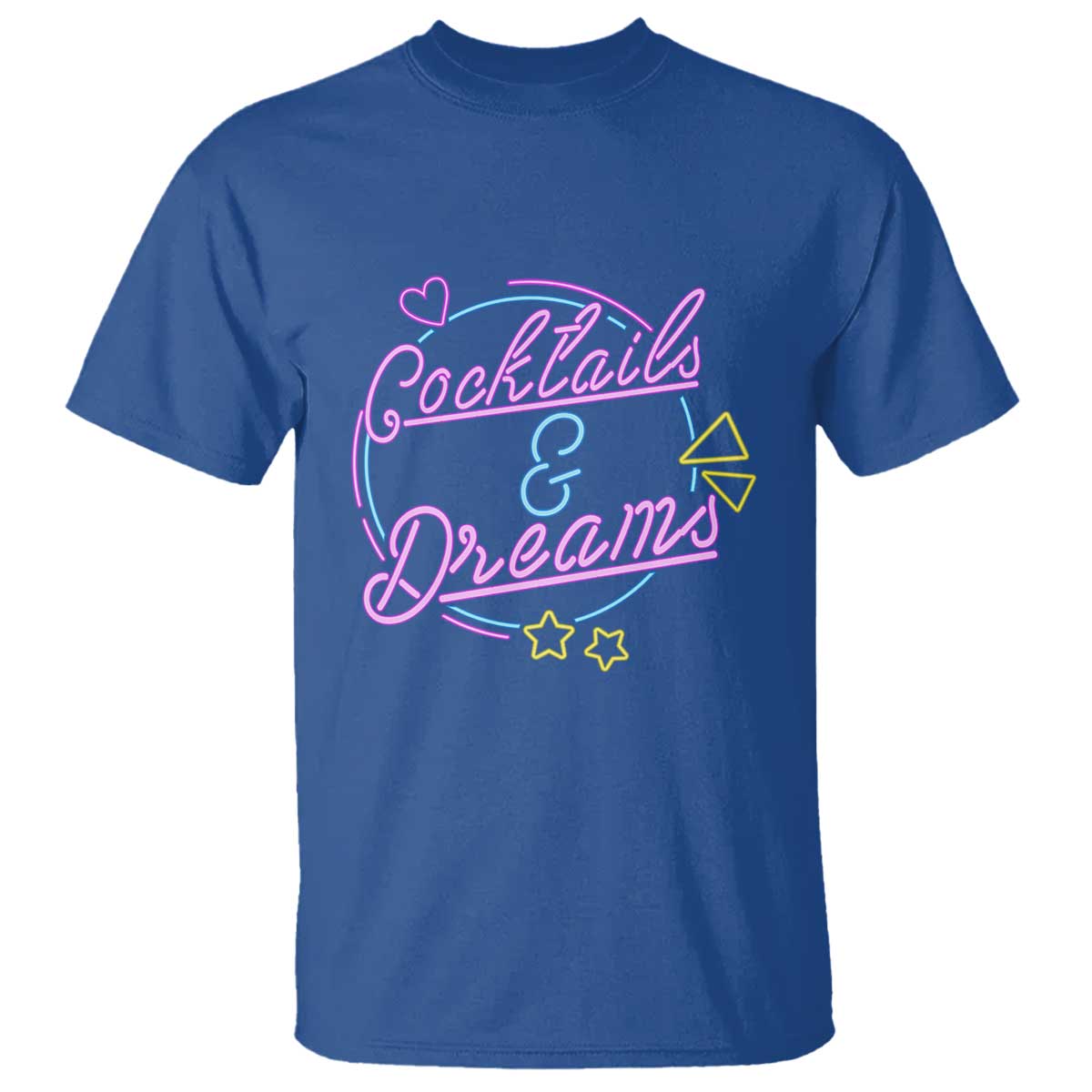 80s Vintage Style T Shirt Cocktails And Dreams Neon Sign Summer Vibe - Wonder Print Shop