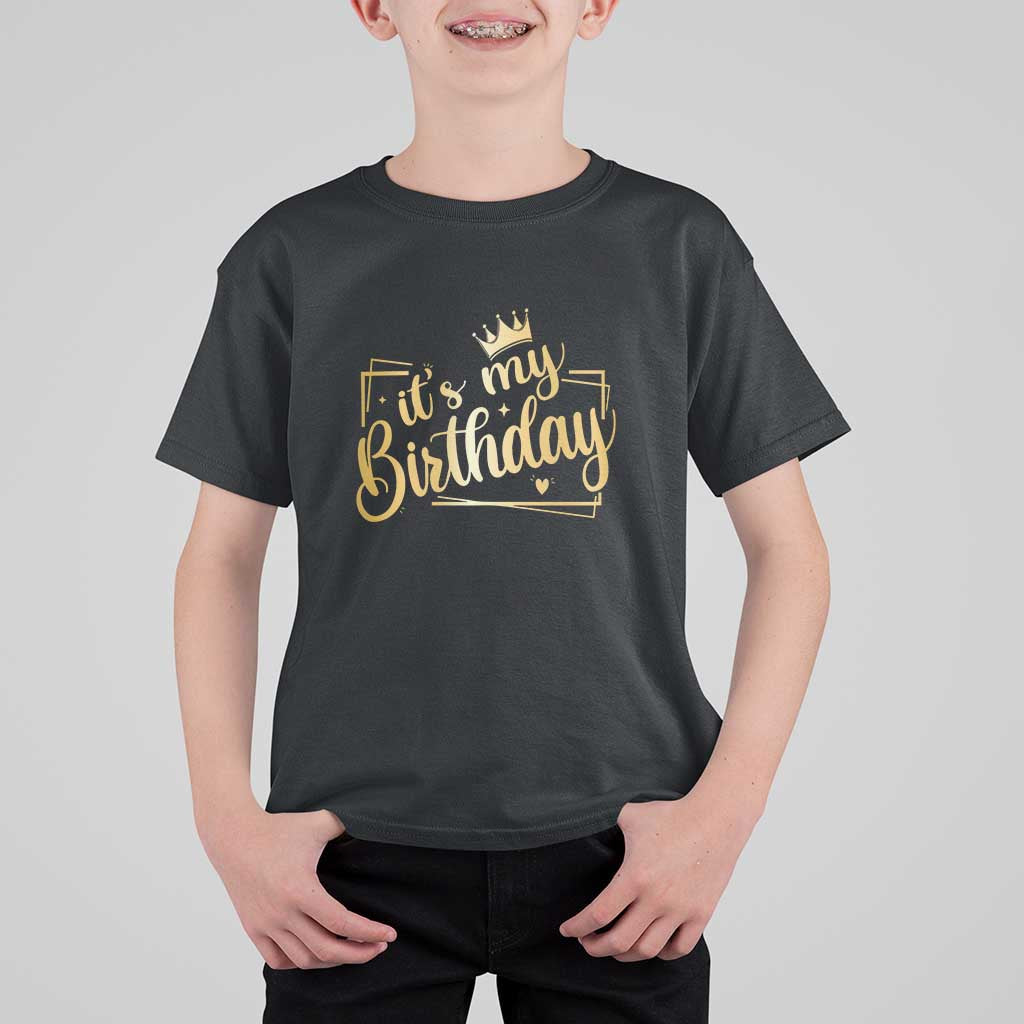 It's My Birthday Party T Shirt For Kid B-day Squad Crown - Wonder Print Shop