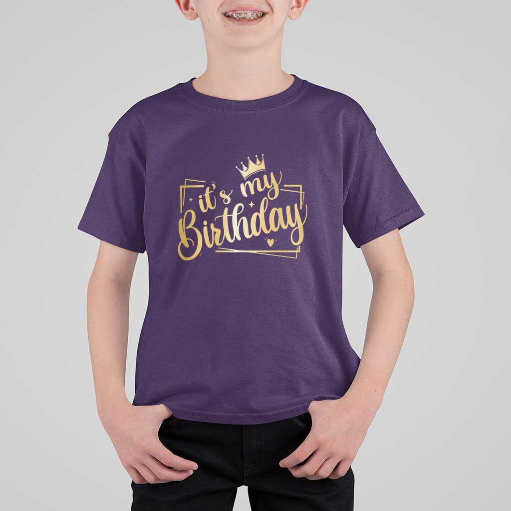 It's My Birthday Party T Shirt For Kid B-day Squad Crown - Wonder Print Shop
