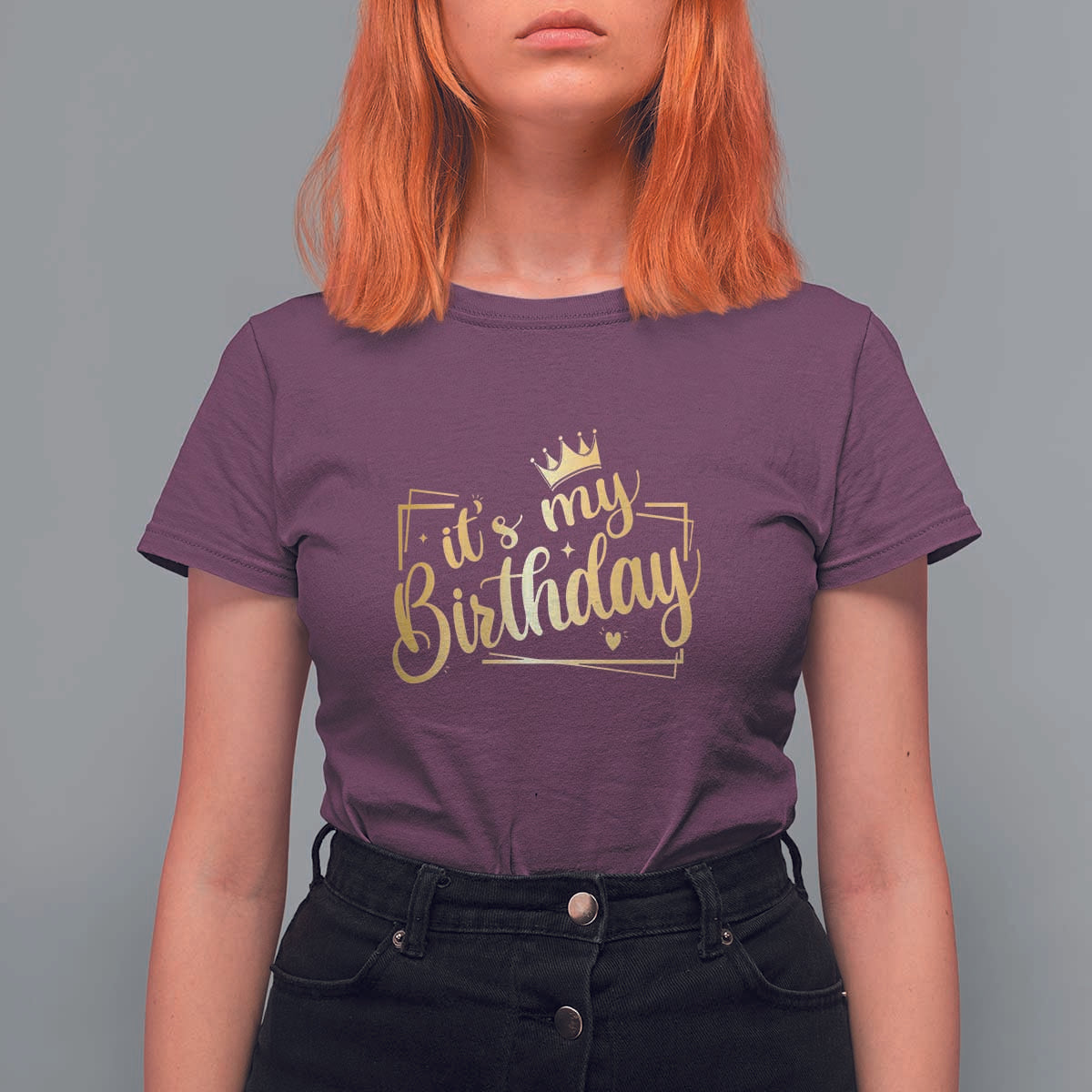 It's My Birthday Party T Shirt For Women B-day Squad Crown - Wonder Print Shop