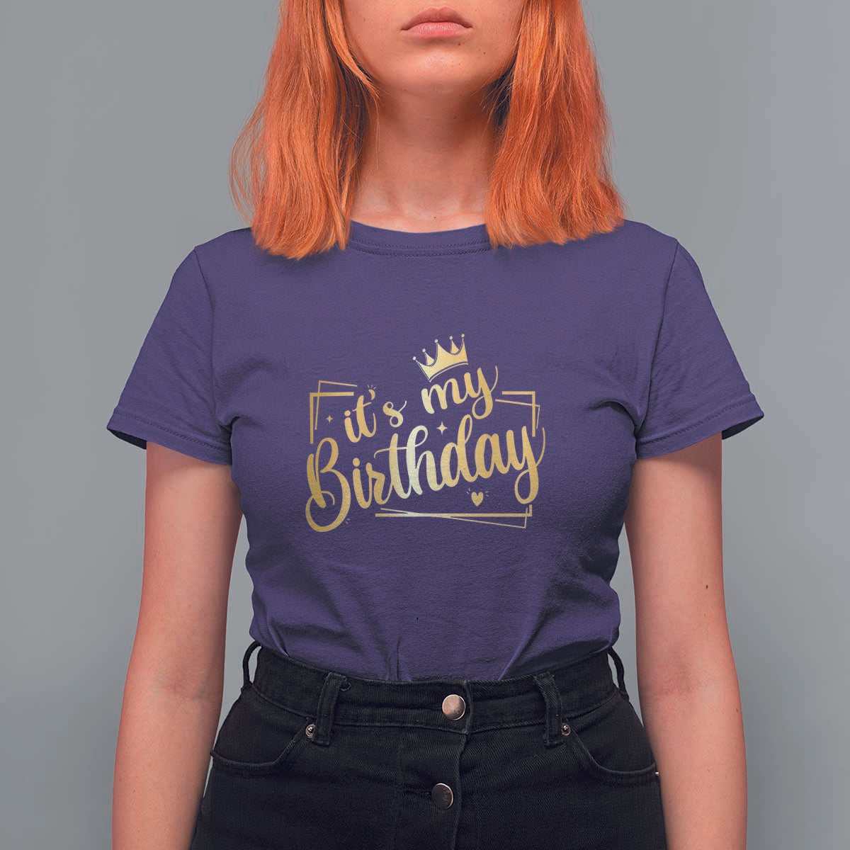 It's My Birthday Party T Shirt For Women B-day Squad Crown - Wonder Print Shop