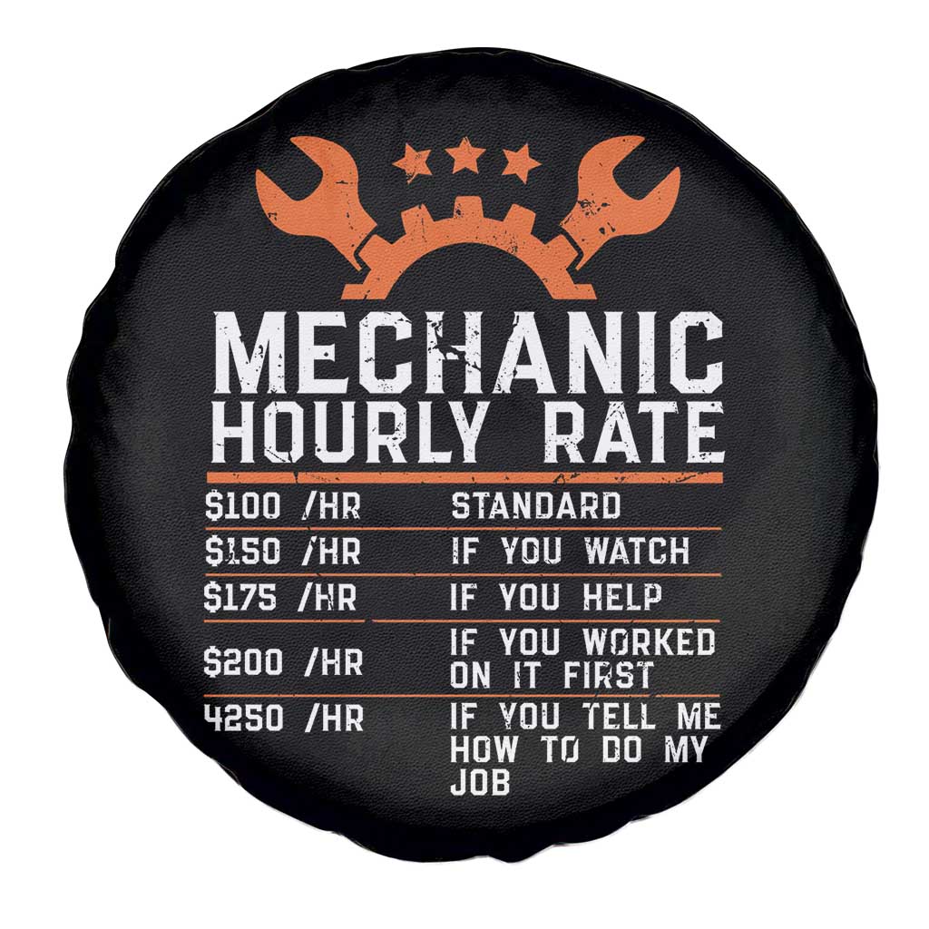 Funny Mechanic Hourly Rate Auto Car Mechanic Labor Rates Spare Tire Cover - Wonder Print Shop