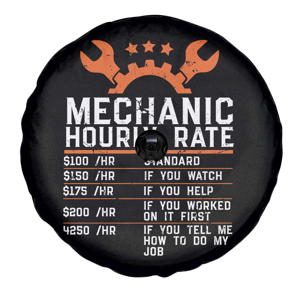 Funny Mechanic Hourly Rate Auto Car Mechanic Labor Rates Spare Tire Cover - Wonder Print Shop