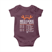 Funny Mechanic Hourly Rate Auto Car Mechanic Labor Rates Baby Onesie - Wonder Print Shop