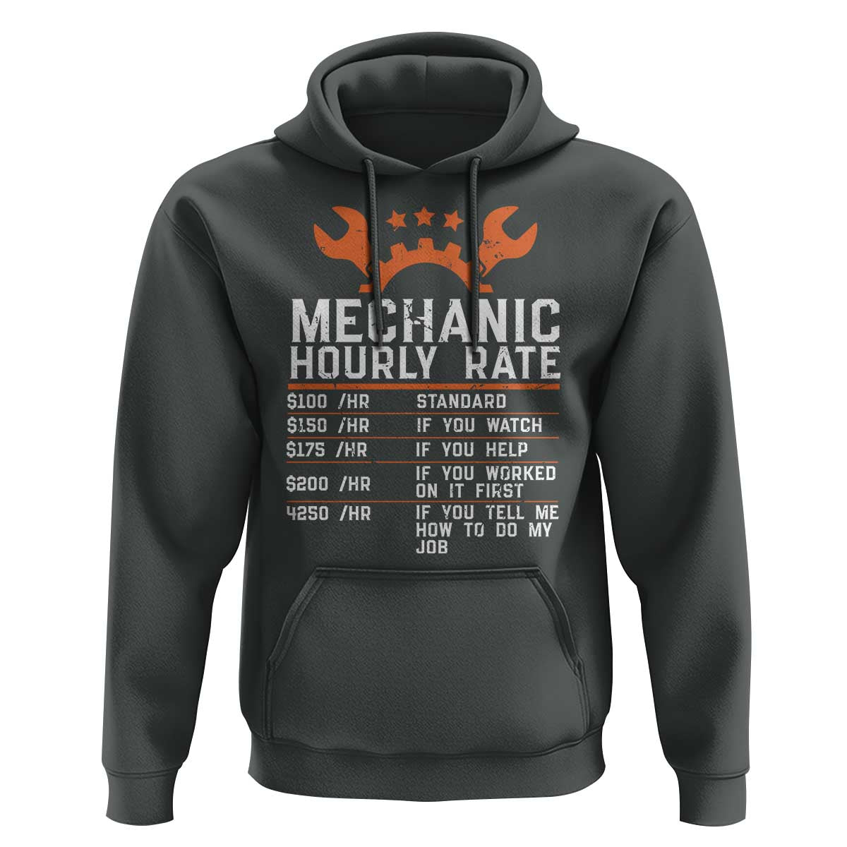 Funny Mechanic Hourly Rate Auto Car Mechanic Labor Rates Hoodie - Wonder Print Shop
