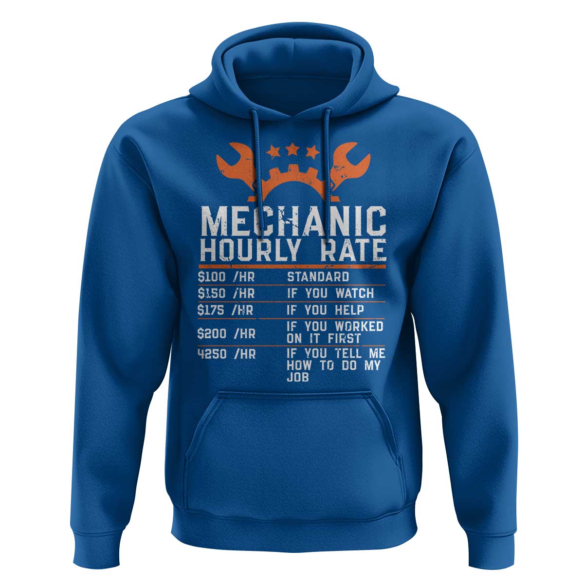 Funny Mechanic Hourly Rate Auto Car Mechanic Labor Rates Hoodie - Wonder Print Shop