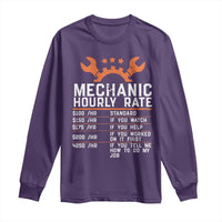 Funny Mechanic Hourly Rate Auto Car Mechanic Labor Rates Long Sleeve Shirt - Wonder Print Shop