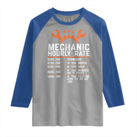 Funny Mechanic Hourly Rate Auto Car Mechanic Labor Rates Raglan Shirt - Wonder Print Shop