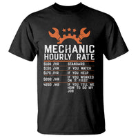 Funny Mechanic Hourly Rate Auto Car Mechanic Labor Rates T Shirt - Wonder Print Shop