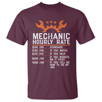 Funny Mechanic Hourly Rate Auto Car Mechanic Labor Rates T Shirt - Wonder Print Shop