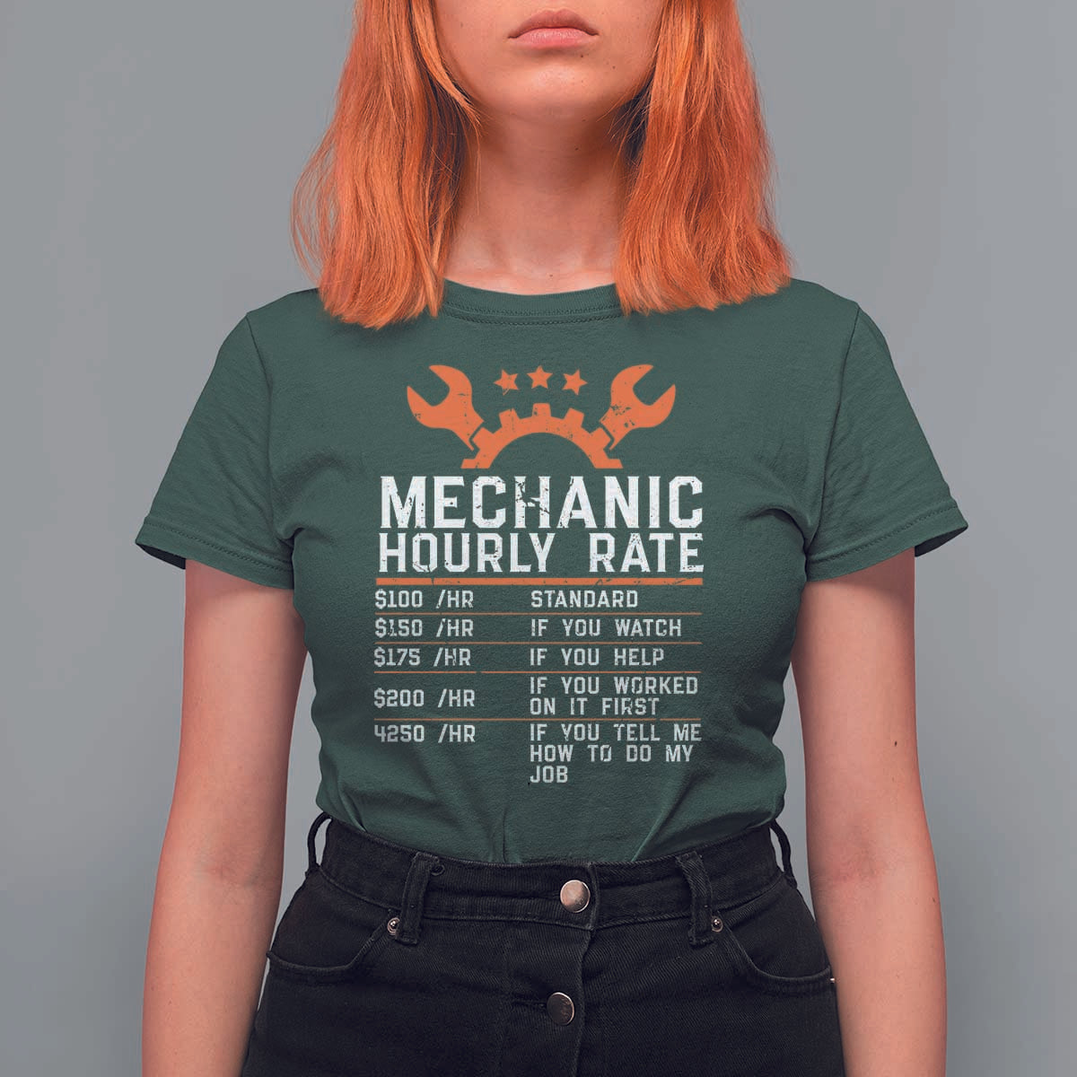Funny Mechanic Hourly Rate Auto Car Mechanic Labor Rates T Shirt For Women - Wonder Print Shop
