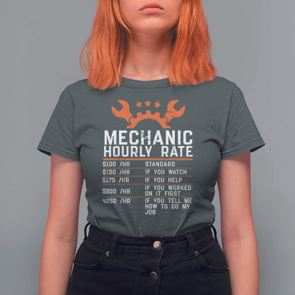 Funny Mechanic Hourly Rate Auto Car Mechanic Labor Rates T Shirt For Women - Wonder Print Shop