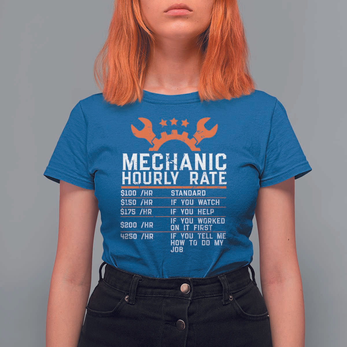 Funny Mechanic Hourly Rate Auto Car Mechanic Labor Rates T Shirt For Women - Wonder Print Shop