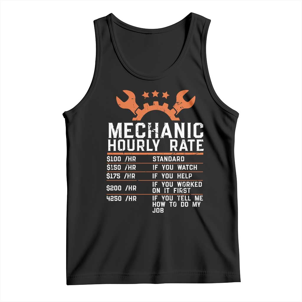 Funny Mechanic Hourly Rate Auto Car Mechanic Labor Rates Tank Top - Wonder Print Shop