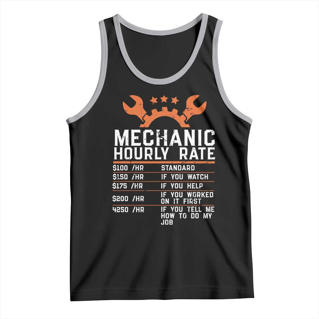 Funny Mechanic Hourly Rate Auto Car Mechanic Labor Rates Tank Top - Wonder Print Shop