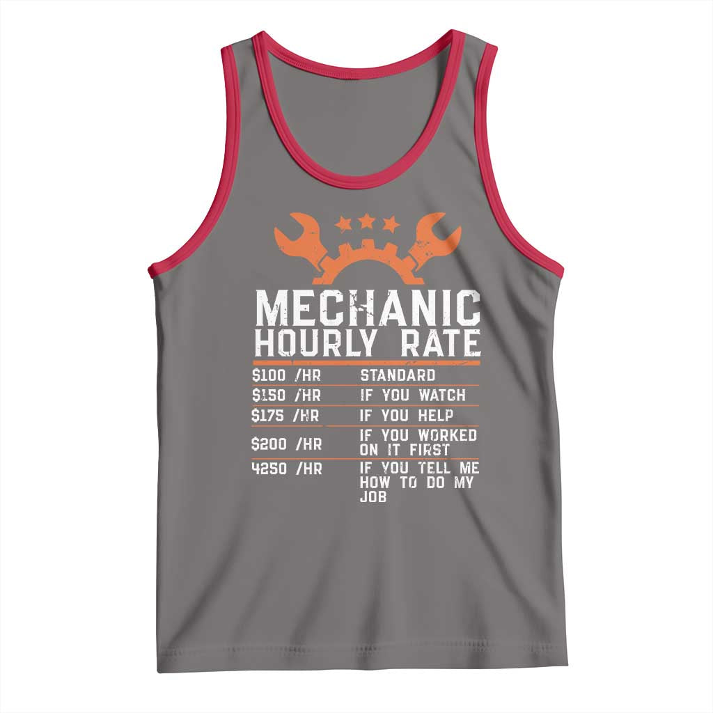 Funny Mechanic Hourly Rate Auto Car Mechanic Labor Rates Tank Top - Wonder Print Shop