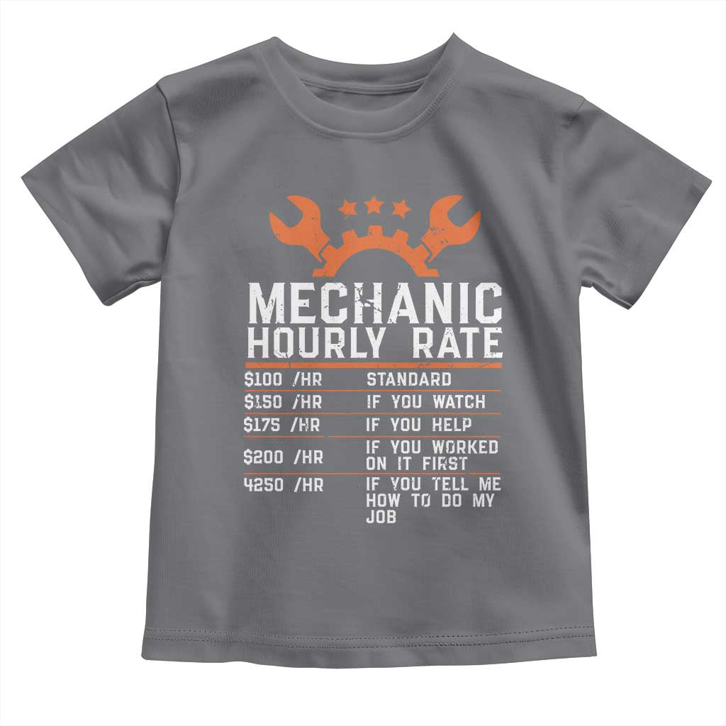 Funny Mechanic Hourly Rate Auto Car Mechanic Labor Rates Toddler T Shirt - Wonder Print Shop