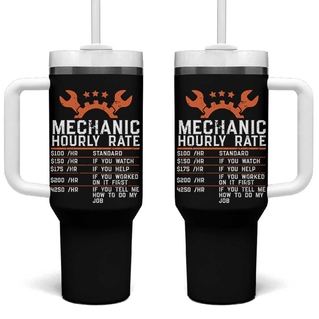 Funny Mechanic Hourly Rate Auto Car Mechanic Labor Rates Tumbler With Handle - Wonder Print Shop