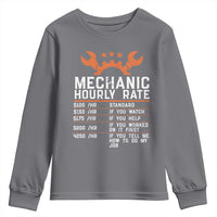 Funny Mechanic Hourly Rate Auto Car Mechanic Labor Rates Youth Sweatshirt - Wonder Print Shop