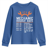 Funny Mechanic Hourly Rate Auto Car Mechanic Labor Rates Youth Sweatshirt - Wonder Print Shop