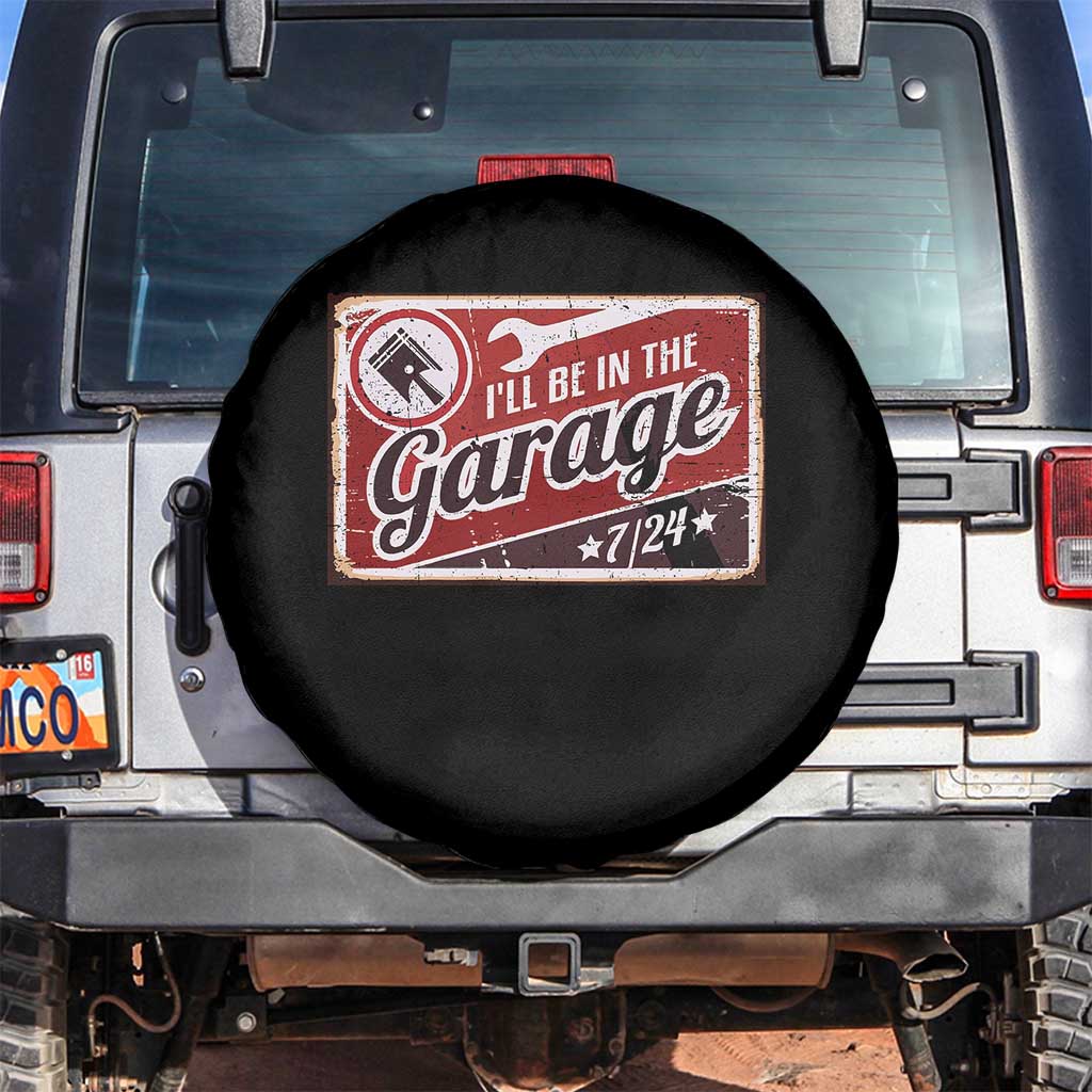 Funny I Will Be In The Garage Spare Tire Cover Car Mechanic Metal Sign - Wonder Print Shop