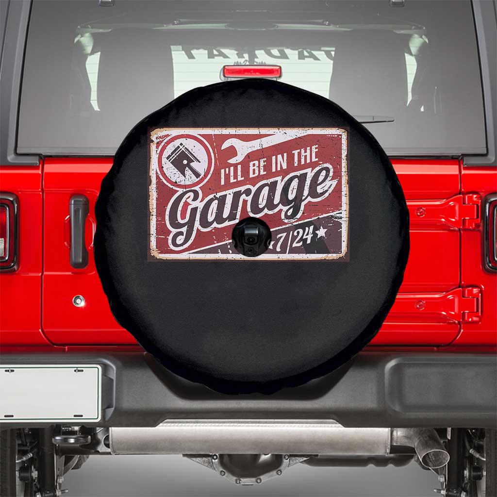 Funny I Will Be In The Garage Spare Tire Cover Car Mechanic Metal Sign - Wonder Print Shop