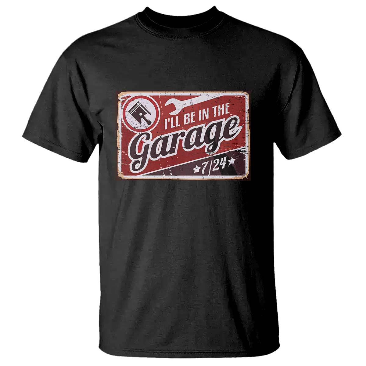 Funny I Will Be In The Garage T Shirt Car Mechanic Metal Sign - Wonder Print Shop