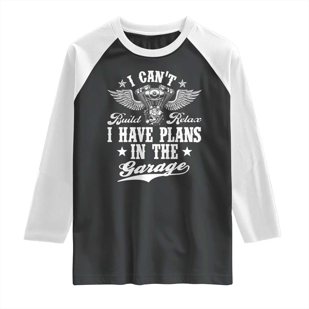 Funny I Cant I Have Plans In The Garage Raglan Shirt Car Mechanics Fathers Day - Wonder Print Shop