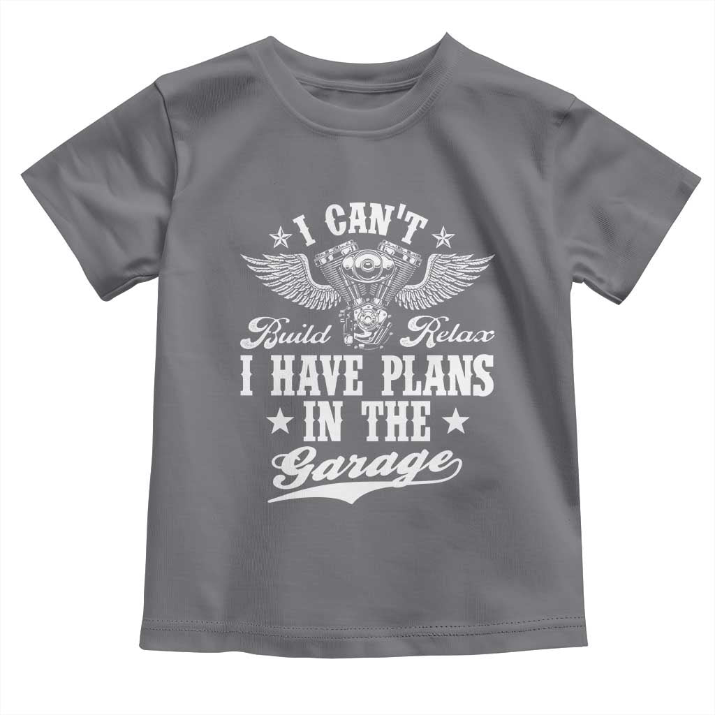 Funny I Cant I Have Plans In The Garage Toddler T Shirt Car Mechanics Fathers Day - Wonder Print Shop