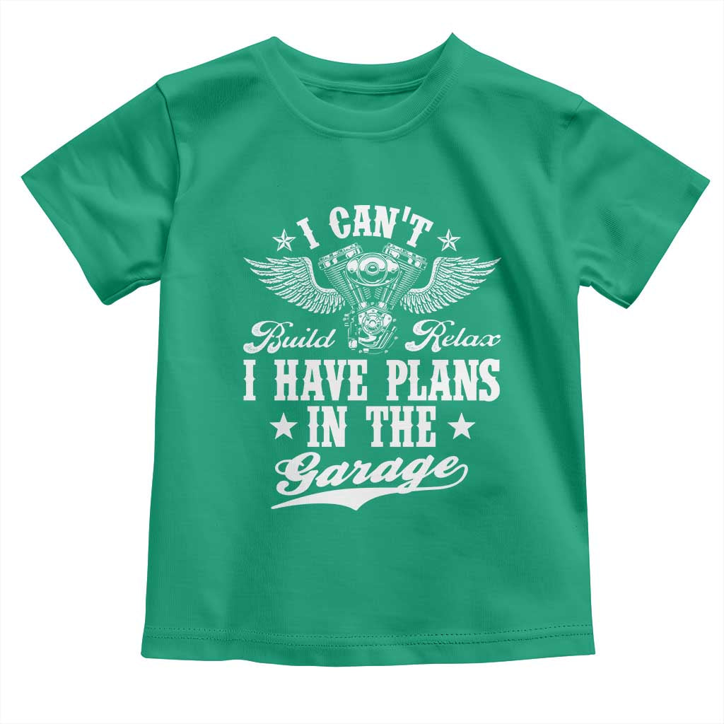 Funny I Cant I Have Plans In The Garage Toddler T Shirt Car Mechanics Fathers Day - Wonder Print Shop