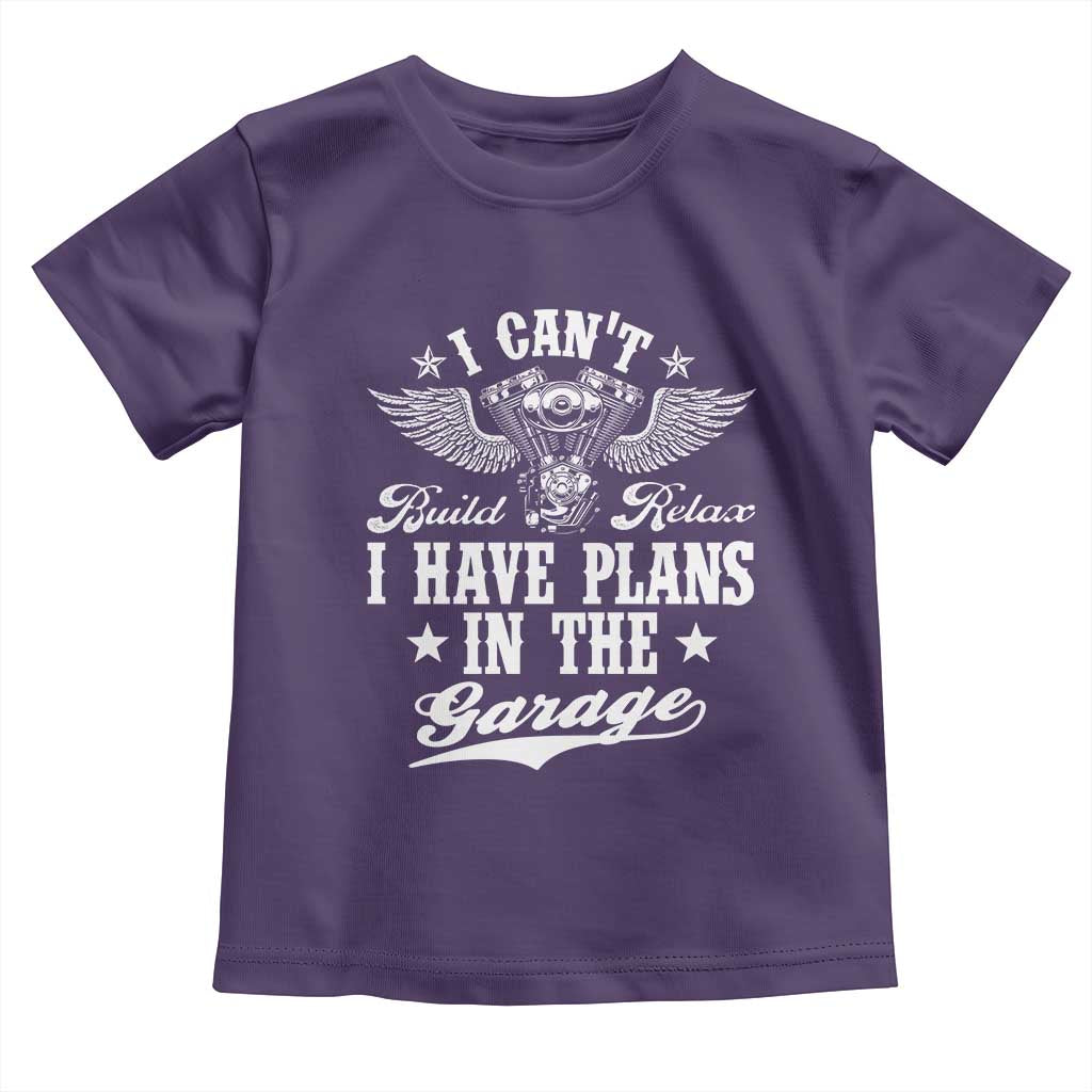 Funny I Cant I Have Plans In The Garage Toddler T Shirt Car Mechanics Fathers Day - Wonder Print Shop