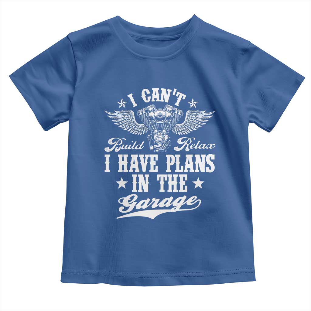 Funny I Cant I Have Plans In The Garage Toddler T Shirt Car Mechanics Fathers Day - Wonder Print Shop